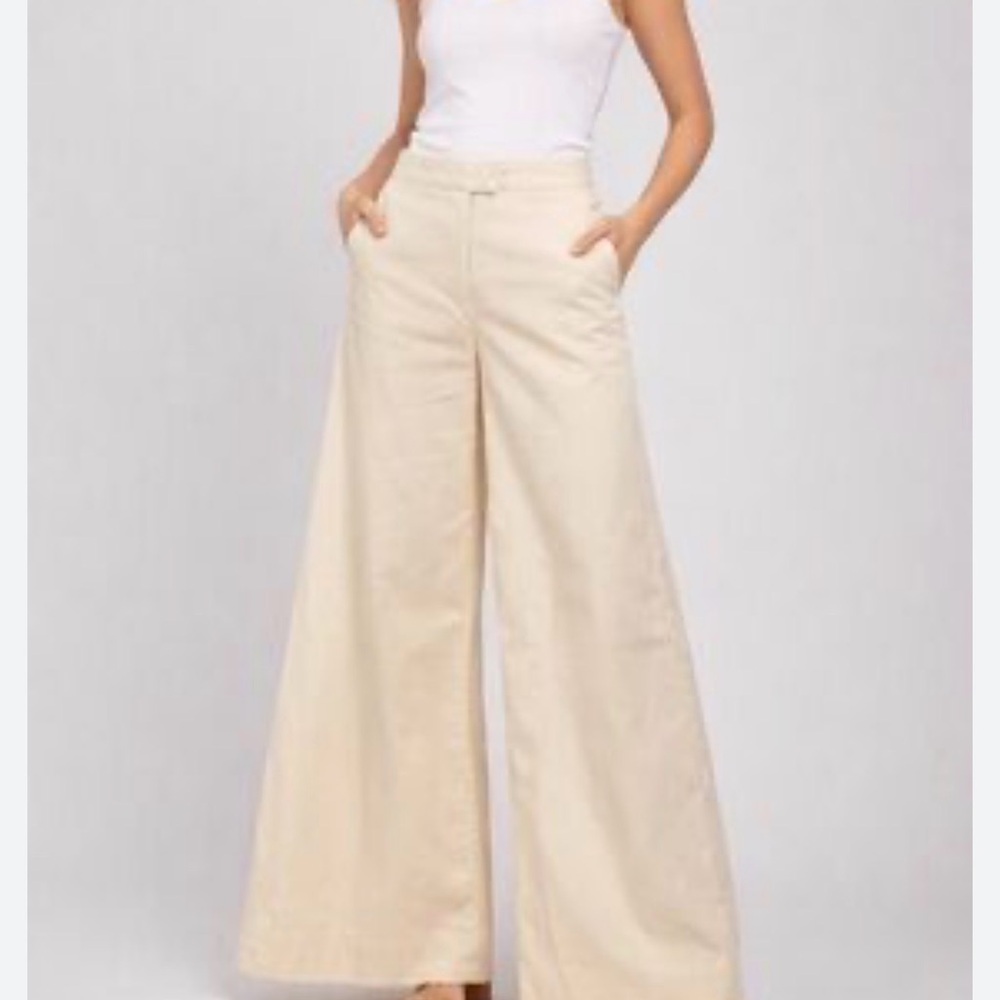 Misa Los Angeles Wide Leg Cream Pants